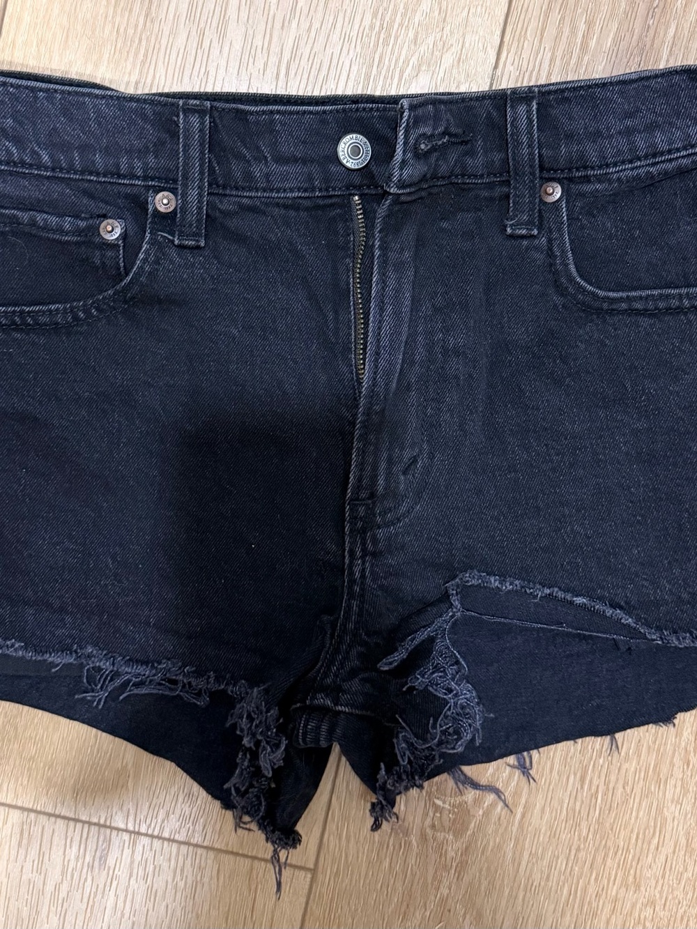 Abercrombie & Fitch Black Distressed Jean Shorts